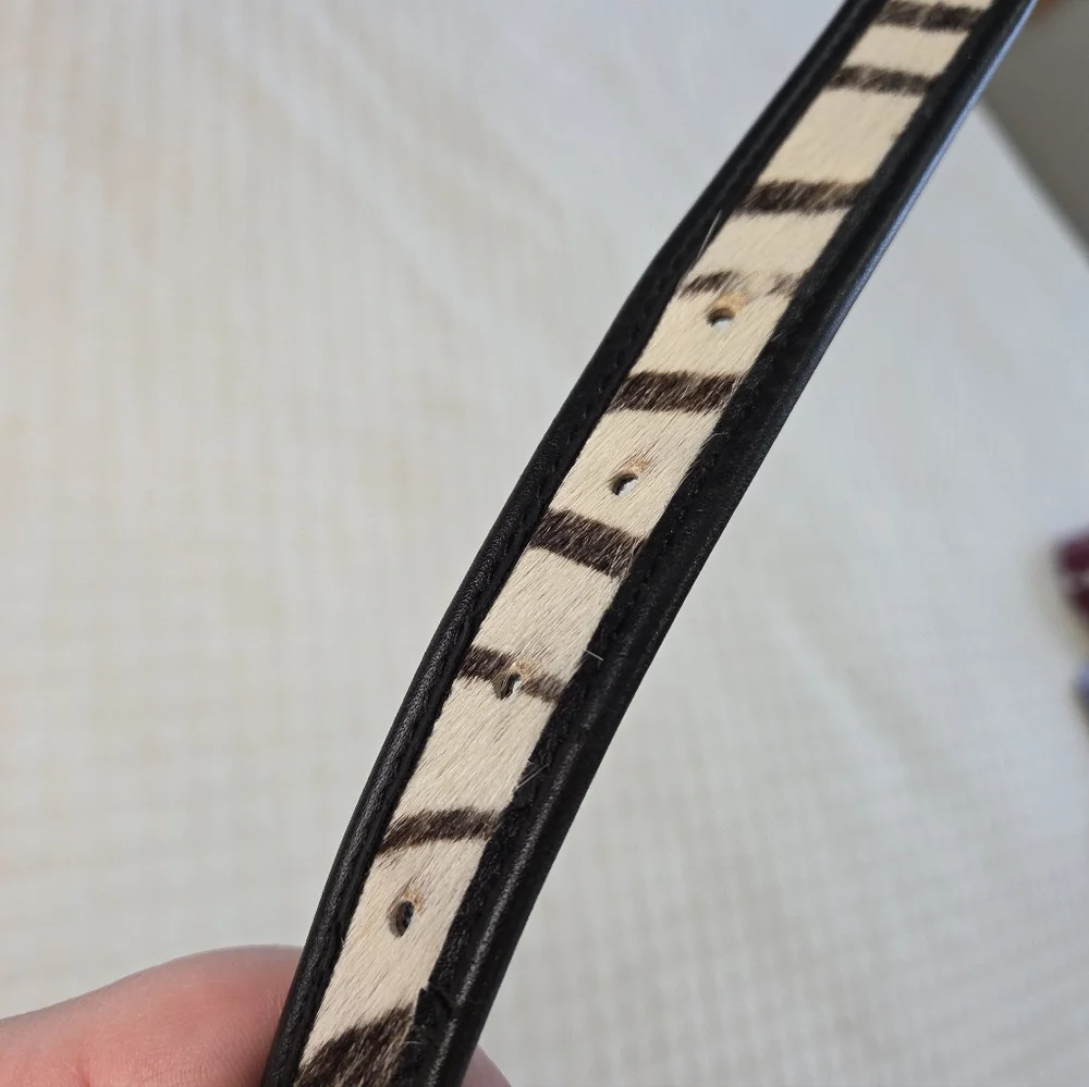 Amanda Smith Zebra Print Calf Hair Thin Belt - Picture 4 of 9